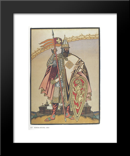 Costume Design For The Opera Prince Igor By Alexander Borodin 20x24 Black Modern Wood Framed Art Print Poster by Bilibin, Ivan