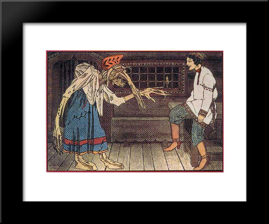 Illustration For The Tale Of Three Royal Divah And The Ivashko Priest'S Son 20x24 Black Modern Wood Framed Art Print Poster by Bilibin, Ivan