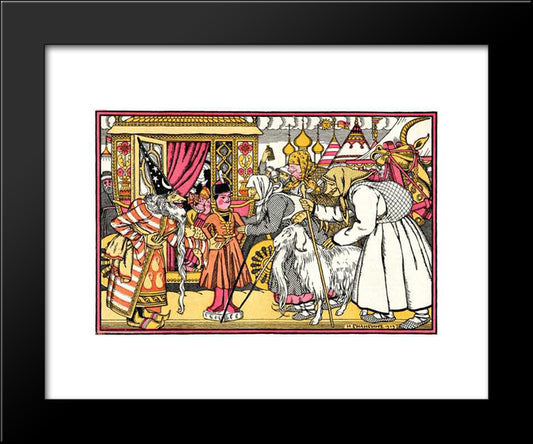 Illustration For The Tale Wooden Prince By Alexander Roslavlev 20x24 Black Modern Wood Framed Art Print Poster by Bilibin, Ivan