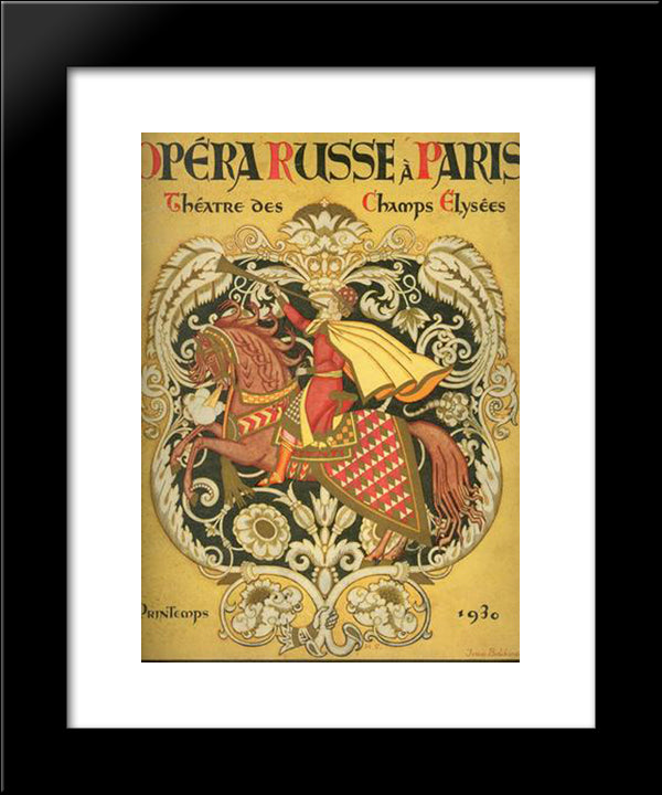 Magazine Russian Opera In Paris 20x24 Black Modern Wood Framed Art Print Poster by Bilibin, Ivan