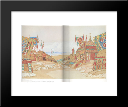 Sketch For The Opera Prince Igor By Alexander Borodin 20x24 Black Modern Wood Framed Art Print Poster by Bilibin, Ivan