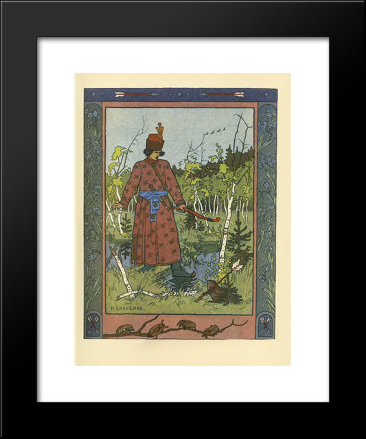 The Prince And The Frog 20x24 Black Modern Wood Framed Art Print Poster by Bilibin, Ivan
