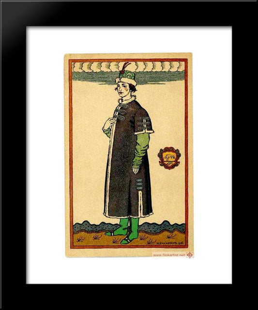 Tsarevitch. Costume Design For The Opera Boris Godunov By Modest Mussorgsky 20x24 Black Modern Wood Framed Art Print Poster by Bilibin, Ivan
