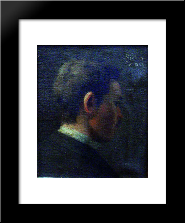 Self-Portrait 20x24 Black Modern Wood Framed Art Print Poster by Grohar, Ivan