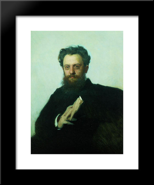 Adrian Viktorovich Prahova Portrait, Art Historian And Art Critic 20x24 Black Modern Wood Framed Art Print Poster by Kramskoy, Ivan