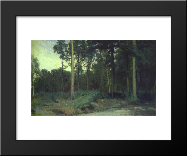 Bois De Boulogne Near Paris 20x24 Black Modern Wood Framed Art Print Poster by Kramskoy, Ivan