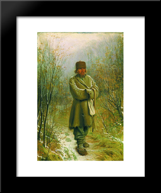 Contemplator 20x24 Black Modern Wood Framed Art Print Poster by Kramskoy, Ivan