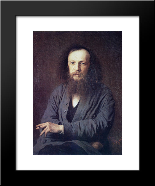 D. I. Mendeleev 20x24 Black Modern Wood Framed Art Print Poster by Kramskoy, Ivan