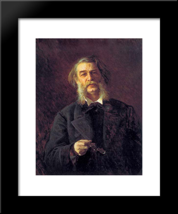 Dmitry Grigorovich, A Russian Writer 20x24 Black Modern Wood Framed Art Print Poster by Kramskoy, Ivan