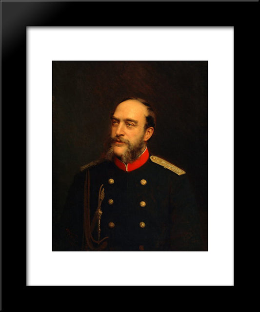 Georg August Von Mecklenburg Strelitz 20x24 Black Modern Wood Framed Art Print Poster by Kramskoy, Ivan