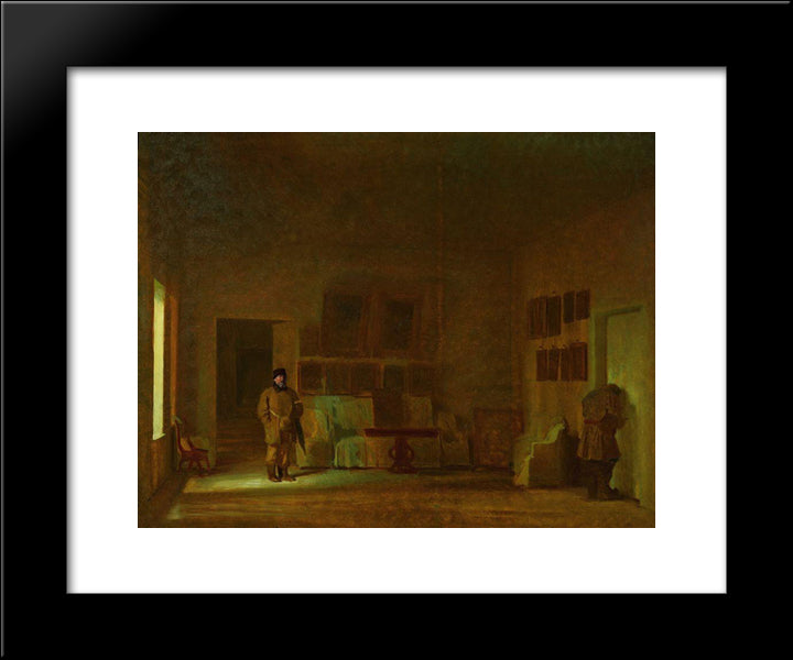 Inspection Of The Old House 20x24 Black Modern Wood Framed Art Print Poster by Kramskoy, Ivan