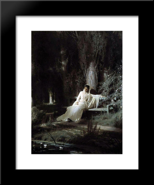 Moonlit Night 20x24 Black Modern Wood Framed Art Print Poster by Kramskoy, Ivan