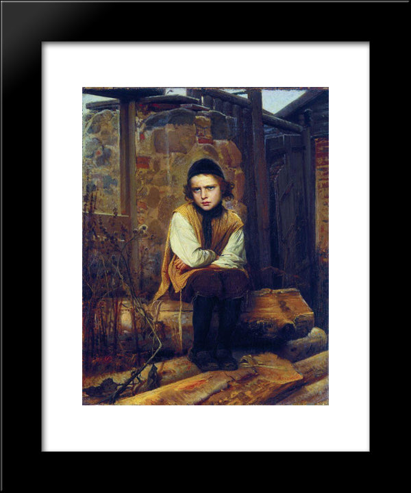 Outraged Jewish Boy 20x24 Black Modern Wood Framed Art Print Poster by Kramskoy, Ivan