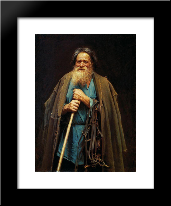 Peasant With A Bridle 20x24 Black Modern Wood Framed Art Print Poster by Kramskoy, Ivan