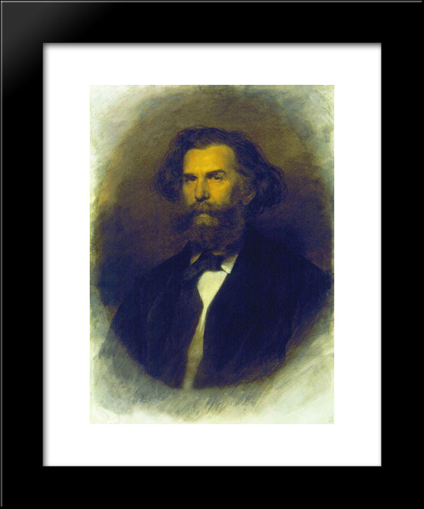 Portrait Of A.P. Bogoliubov 20x24 Black Modern Wood Framed Art Print Poster by Kramskoy, Ivan