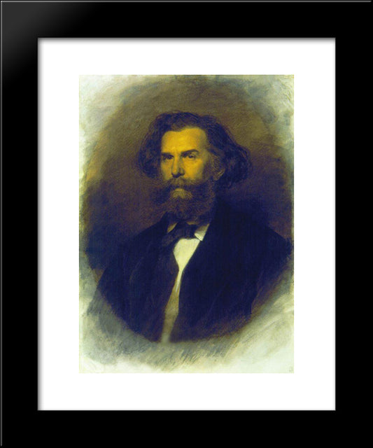 Portrait Of A.P. Bogoliubov 20x24 Black Modern Wood Framed Art Print Poster by Kramskoy, Ivan