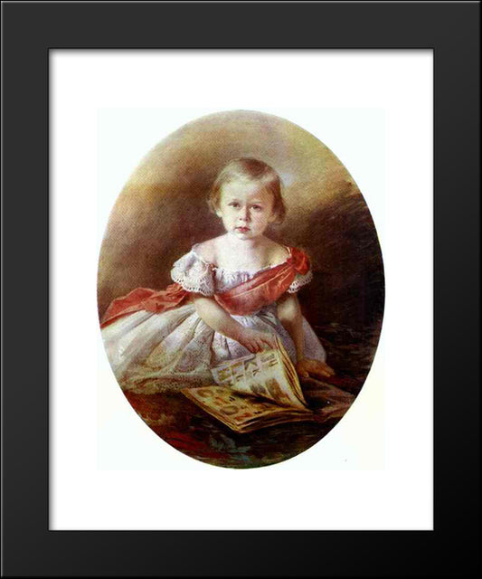 Portrait Of A Girl 20x24 Black Modern Wood Framed Art Print Poster by Kramskoy, Ivan