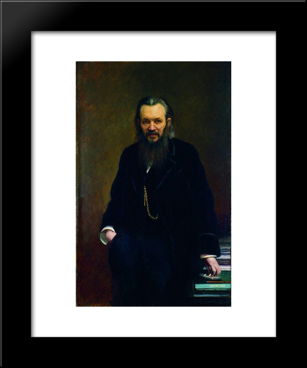 Portrait Of A Publisher And Writer Alexei Sergeyevich Suvorina 20x24 Black Modern Wood Framed Art Print Poster by Kramskoy, Ivan