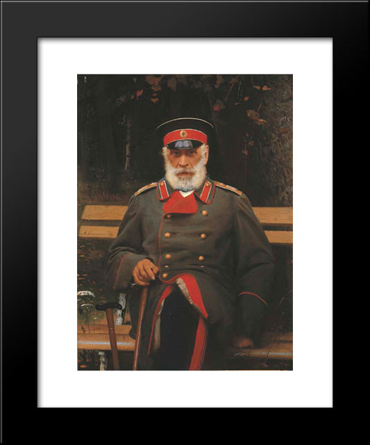 Portrait Of Admiral Login Loginovich Heyden 20x24 Black Modern Wood Framed Art Print Poster by Kramskoy, Ivan