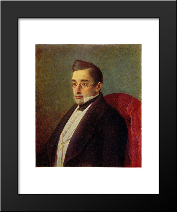 Portrait Of Alexandr Griboyedov 20x24 Black Modern Wood Framed Art Print Poster by Kramskoy, Ivan