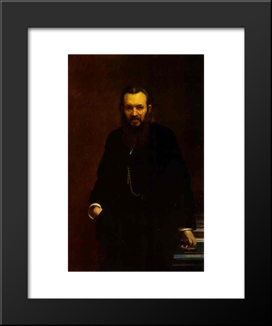 Portrait Of Alexei Suvorin 20x24 Black Modern Wood Framed Art Print Poster by Kramskoy, Ivan