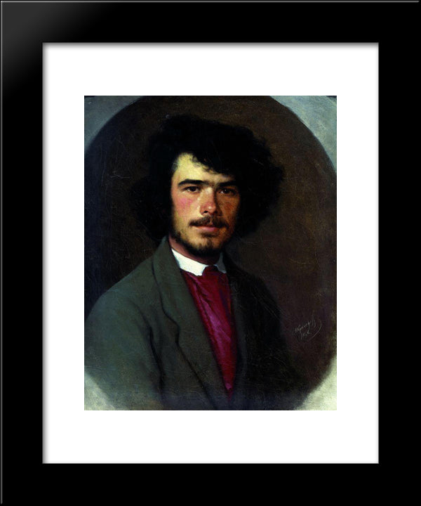 Portrait Of An Agronomist M.E. Vyunnikov 20x24 Black Modern Wood Framed Art Print Poster by Kramskoy, Ivan