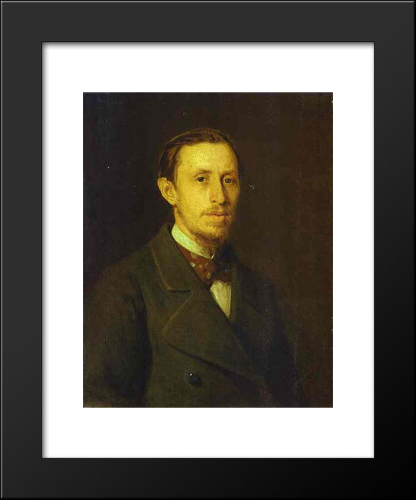 Portrait Of An Unknown Man 20x24 Black Modern Wood Framed Art Print Poster by Kramskoy, Ivan