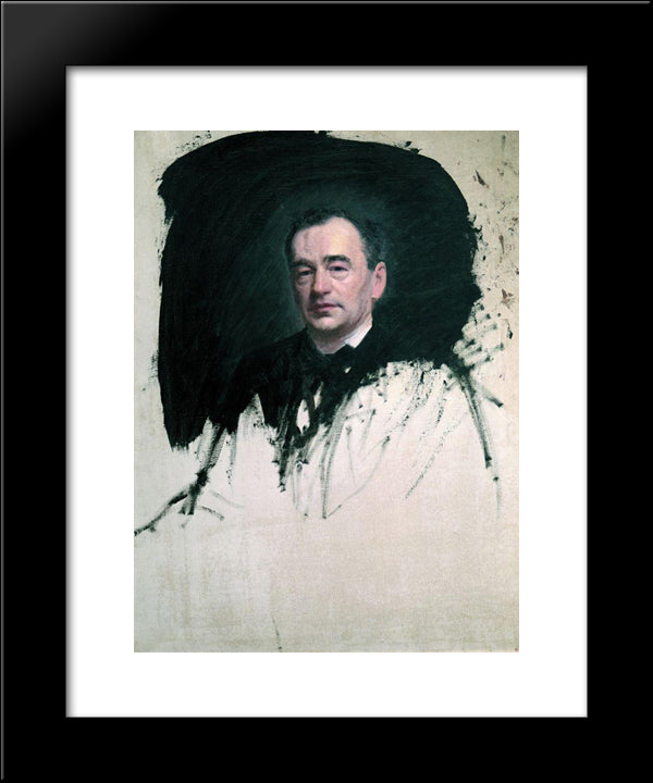 Portrait Of Dr. Karl A. Rauhfus 20x24 Black Modern Wood Framed Art Print Poster by Kramskoy, Ivan