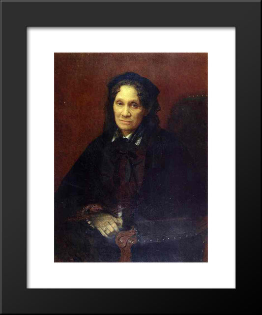 Portrait Of Ekaterina Kornilova 20x24 Black Modern Wood Framed Art Print Poster by Kramskoy, Ivan