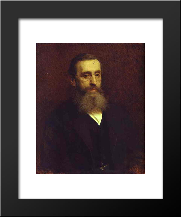 Portrait Of Feodor Petrushevsky 20x24 Black Modern Wood Framed Art Print Poster by Kramskoy, Ivan