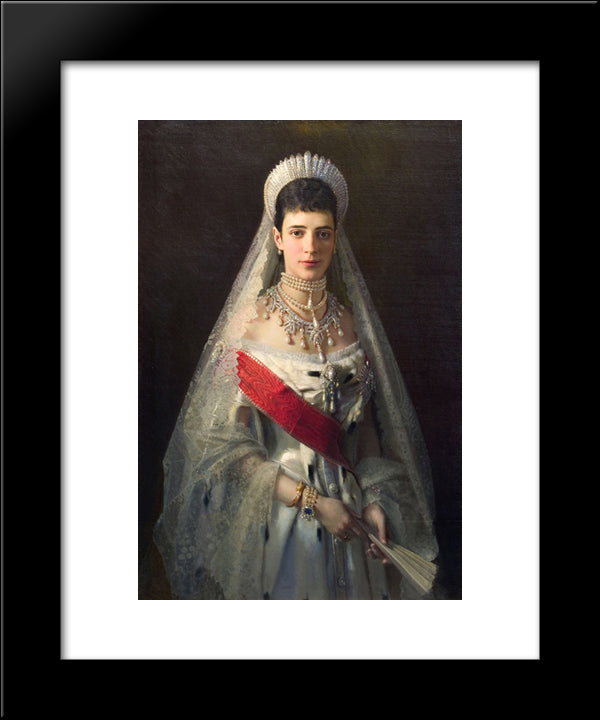 Portrait Of Maria Fyodorovna, Born Princess Dagmar Of Denmark , Wife Of Russian Tsar Alexander Iii 20x24 Black Modern Wood Framed Art Print Poster by Kramskoy, Ivan