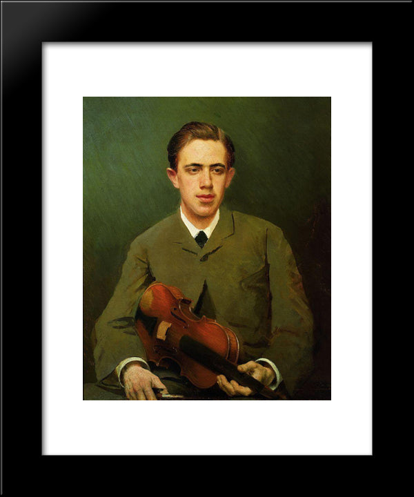 Portrait Of Nikolay Kramskoy, The Artist`S Son 20x24 Black Modern Wood Framed Art Print Poster by Kramskoy, Ivan