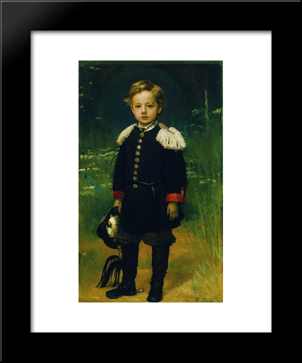 Portrait Of Sergei Kramskoy, Son Of The Artist 20x24 Black Modern Wood Framed Art Print Poster by Kramskoy, Ivan