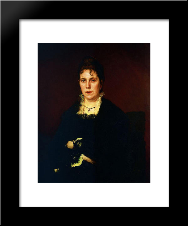 Portrait Of Sofia Nikolaevna Kramskoy, The Artist'S Wife 20x24 Black Modern Wood Framed Art Print Poster by Kramskoy, Ivan