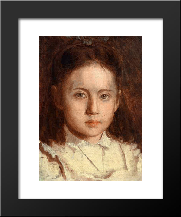 Portrait Of Sonya Kramskaya, The Artist`S Daughter 20x24 Black Modern Wood Framed Art Print Poster by Kramskoy, Ivan