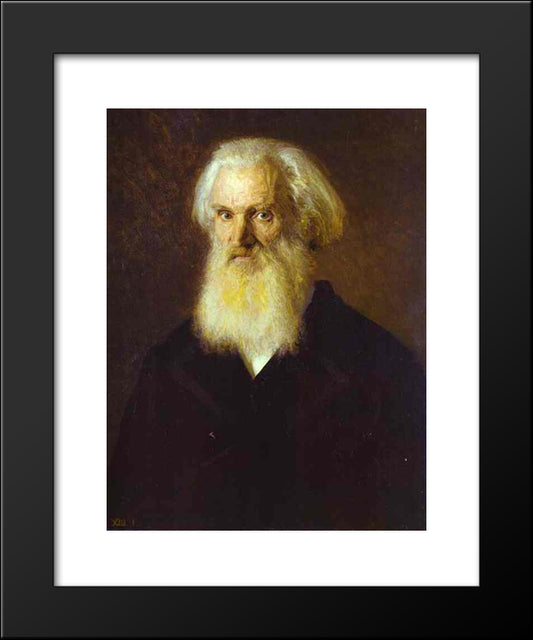 Portrait Of The Artist Mikhail Dyakonov 20x24 Black Modern Wood Framed Art Print Poster by Kramskoy, Ivan