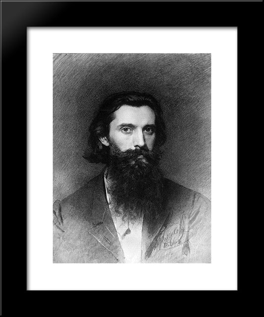 Portrait Of The Artist Nikolai Dmitrievich Dmitriev-Orenburg 20x24 Black Modern Wood Framed Art Print Poster by Kramskoy, Ivan