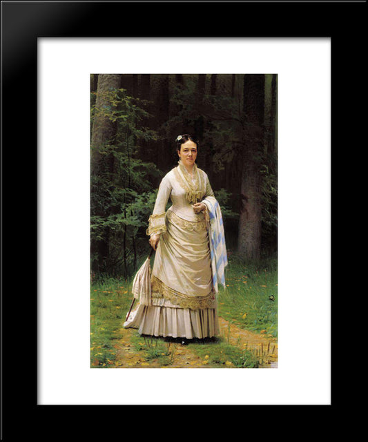 Portrait Of Vera Nikolaevna Tretyakova 20x24 Black Modern Wood Framed Art Print Poster by Kramskoy, Ivan