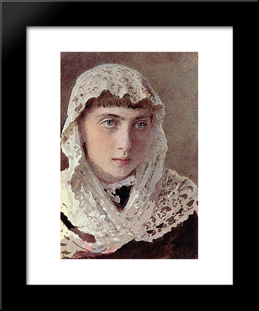 Portrait S.I. Kramskoy 20x24 Black Modern Wood Framed Art Print Poster by Kramskoy, Ivan