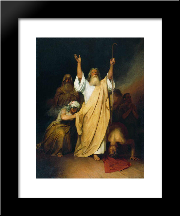 Prayer Of Moses After The Israelites Go Through The Red Sea 20x24 Black Modern Wood Framed Art Print Poster by Kramskoy, Ivan