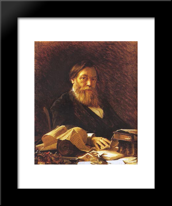 Russian Writer Pavel Melnikov 20x24 Black Modern Wood Framed Art Print Poster by Kramskoy, Ivan