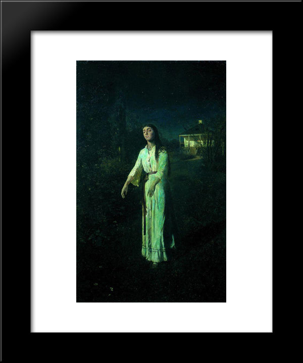 Somnambulant 20x24 Black Modern Wood Framed Art Print Poster by Kramskoy, Ivan