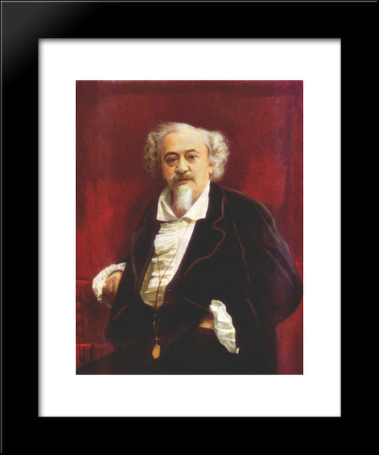 The Actor Vasily Samoilov 20x24 Black Modern Wood Framed Art Print Poster by Kramskoy, Ivan