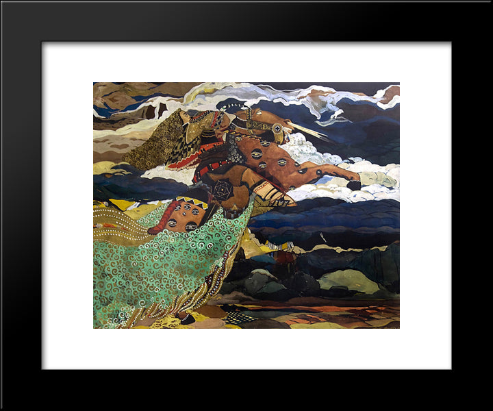 King Marko 20x24 Black Modern Wood Framed Art Print Poster by Milev, Ivan