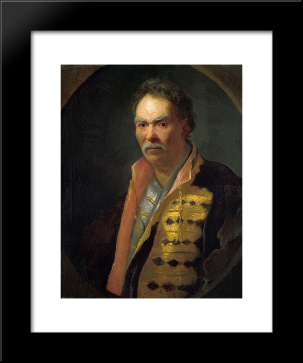 A Malorossian Hetman (Probably Pavlo Polubotok) 20x24 Black Modern Wood Framed Art Print Poster by Nikitin, Ivan