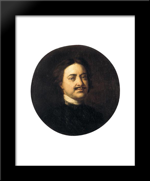 Portrait Of Peter The Great 20x24 Black Modern Wood Framed Art Print Poster by Nikitin, Ivan