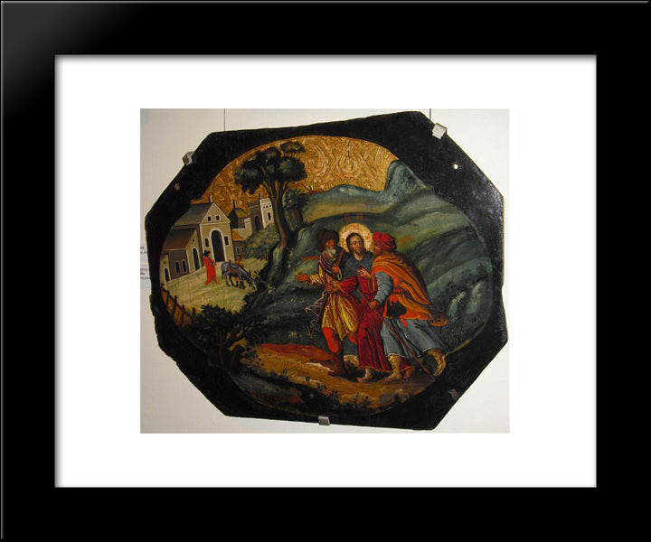 Road To Emmaus 20x24 Black Modern Wood Framed Art Print Poster by Rutkovych, Ivan