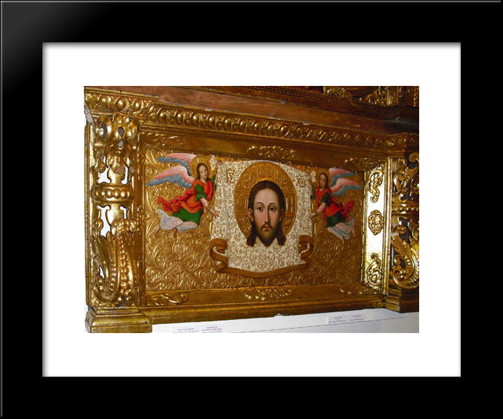 Savior Nerukotvornyi (Saviour Not-Made-By-Hands) From The Zhovkva Iconostasis 20x24 Black Modern Wood Framed Art Print Poster by Rutkovych, Ivan