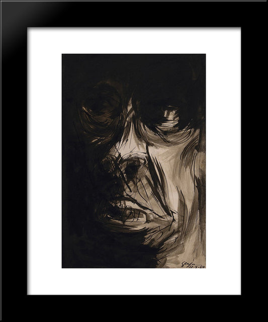 Figura (Fase Negra) 20x24 Black Modern Wood Framed Art Print Poster by Serpa, Ivan