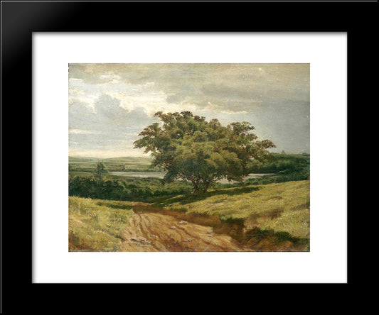 A Road 20x24 Black Modern Wood Framed Art Print Poster by Shishkin, Ivan